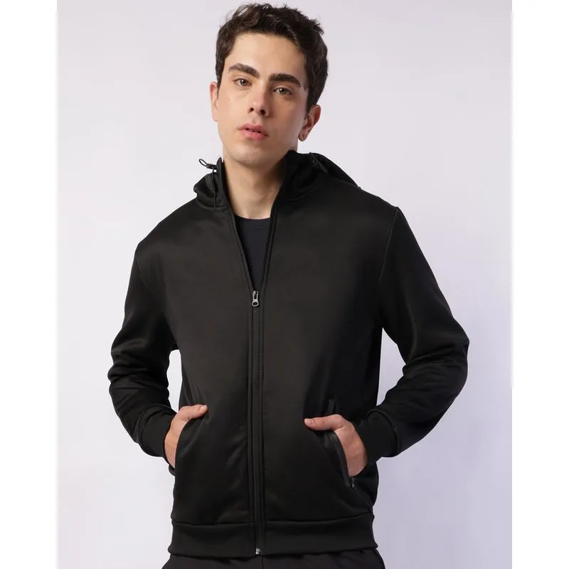 Jaqueta Esportiva Masculina Helanca Fitter com Capuz Preta P