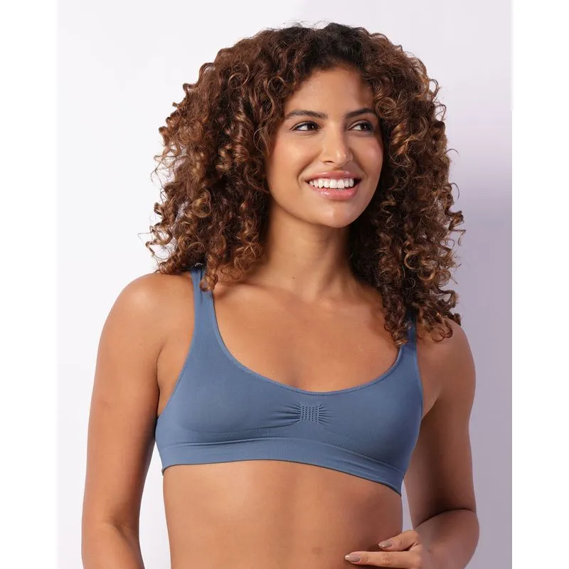 Sutiã Feminino Top Trifil Sem Bojo Sem Costura Azul P