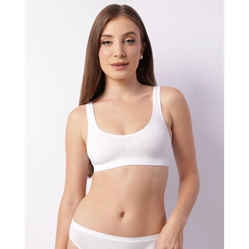 Sutiã Feminino Top Trifil Sem Bojo Sem Costura Branco P