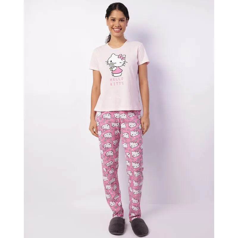 Pijama Feminino Longo Hello Kitty Sanrio Rosa G