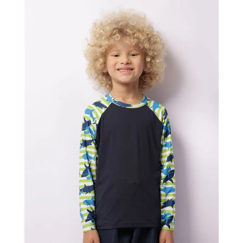 Camiseta Proteção UV Infantil Manga Longa Marinho 8
