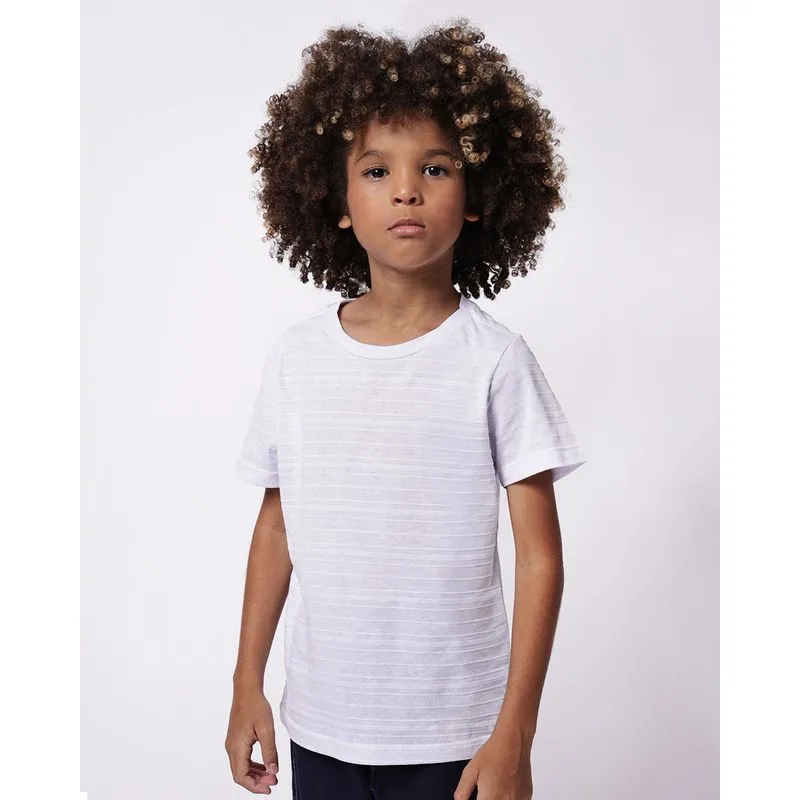 Camiseta Infantil Algodão Texturizada Branco 10