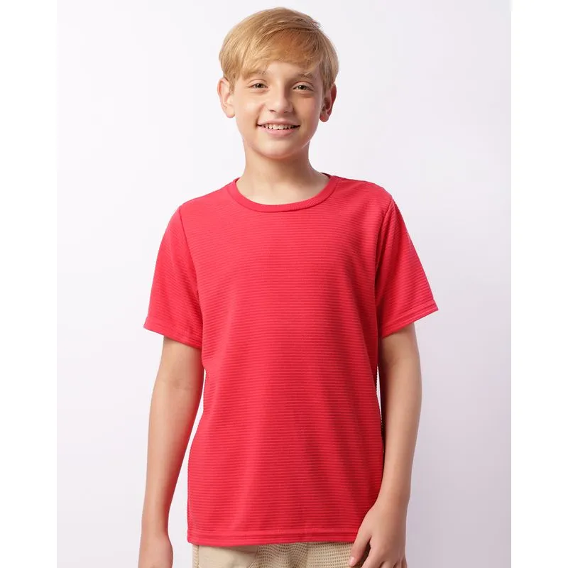Camiseta Juvenil Texturizada Manga Curta Vermelha 12