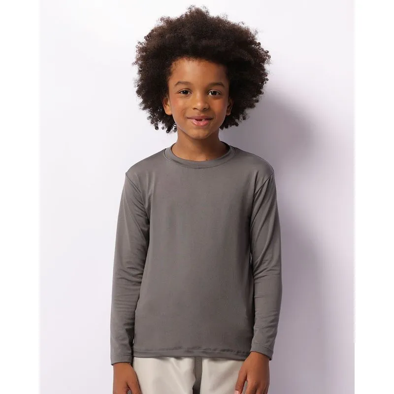 Camiseta Proteção UV Infantil Manga Longa Cinza 6
