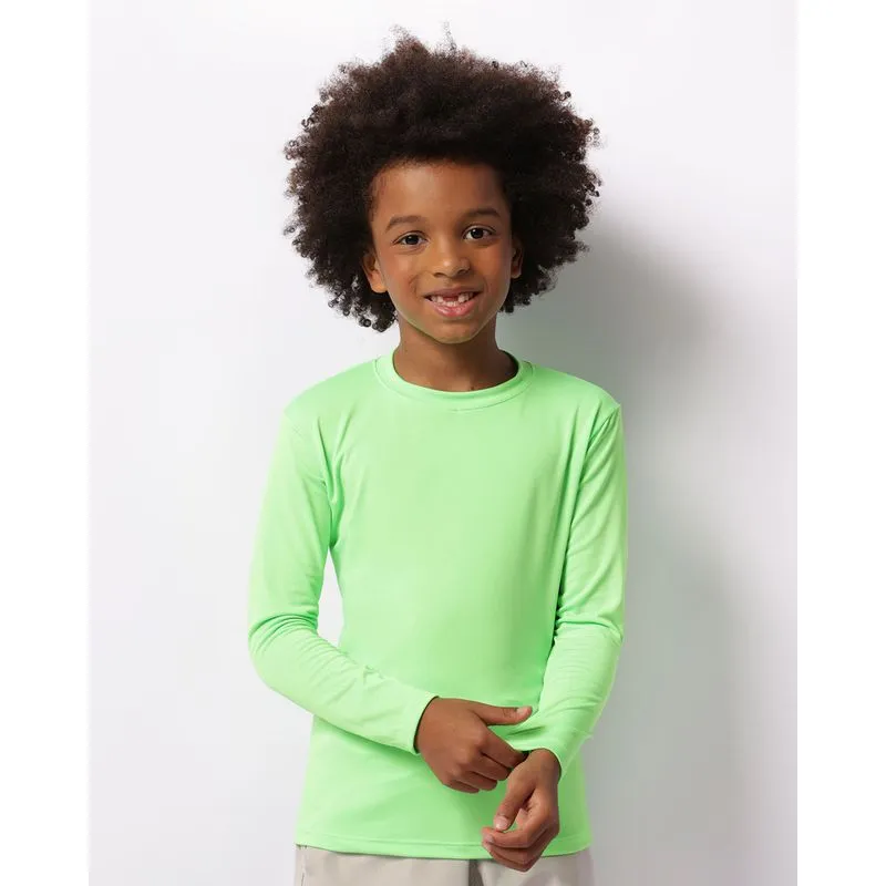 Camiseta Proteção UV Infantil Manga Longa Neon Verde 8