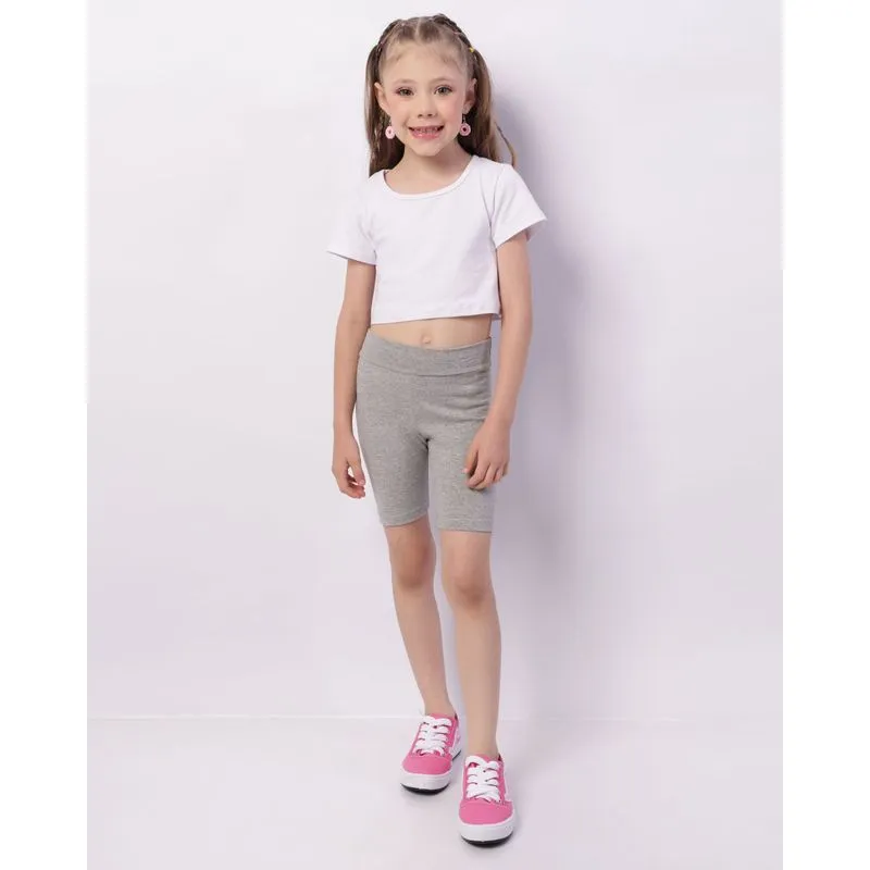 Bermuda Infantil Ciclista Lisa Cinza 4