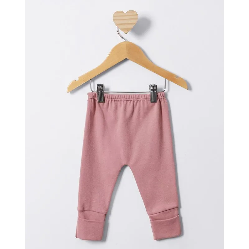 Calça Bebê Culote Vira Pé Algodão Rosa Escuro G