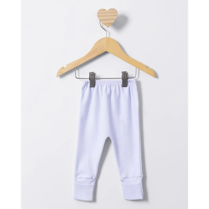Calça Bebê Culote Vira Pé Algodão Branca M