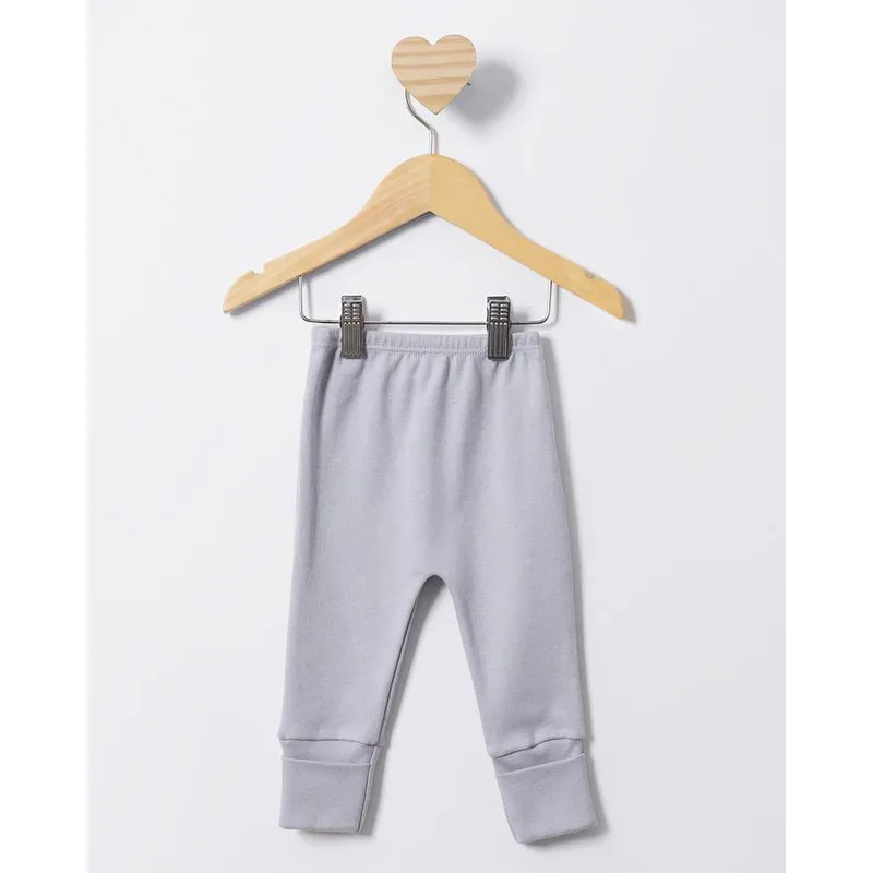 Calça Bebê Culote Vira Pé Algodão Cinza P