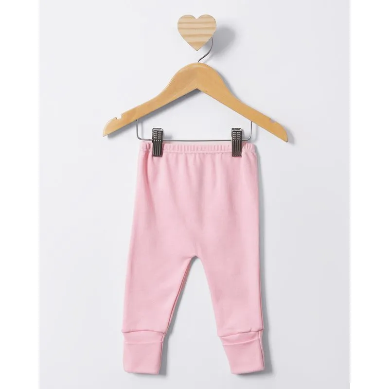 Calça Bebê Culote Vira Pé Algodão Rosa Claro M