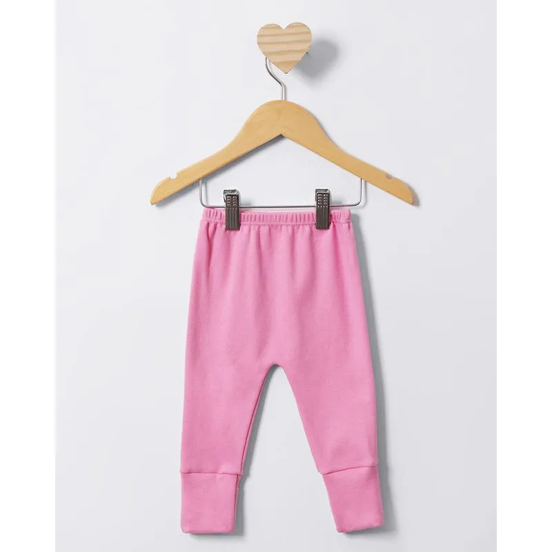 Calça Bebê Culote Vira Pé Algodão Rosa G