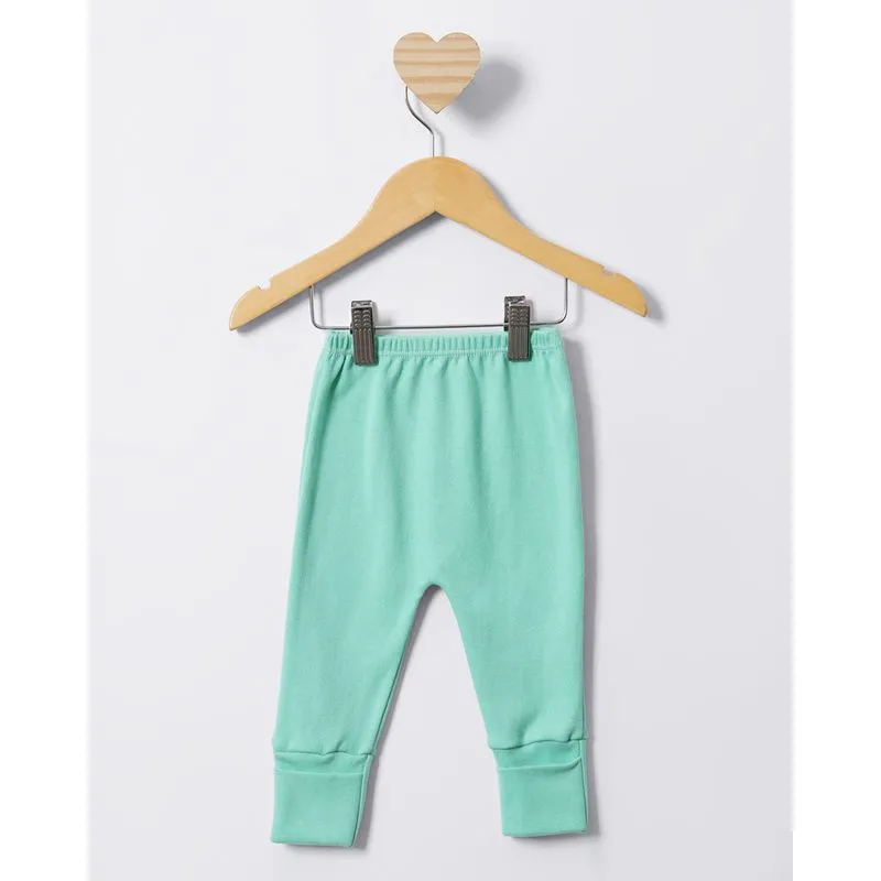 Calça Bebê Culote Vira Pé Algodão Verde P