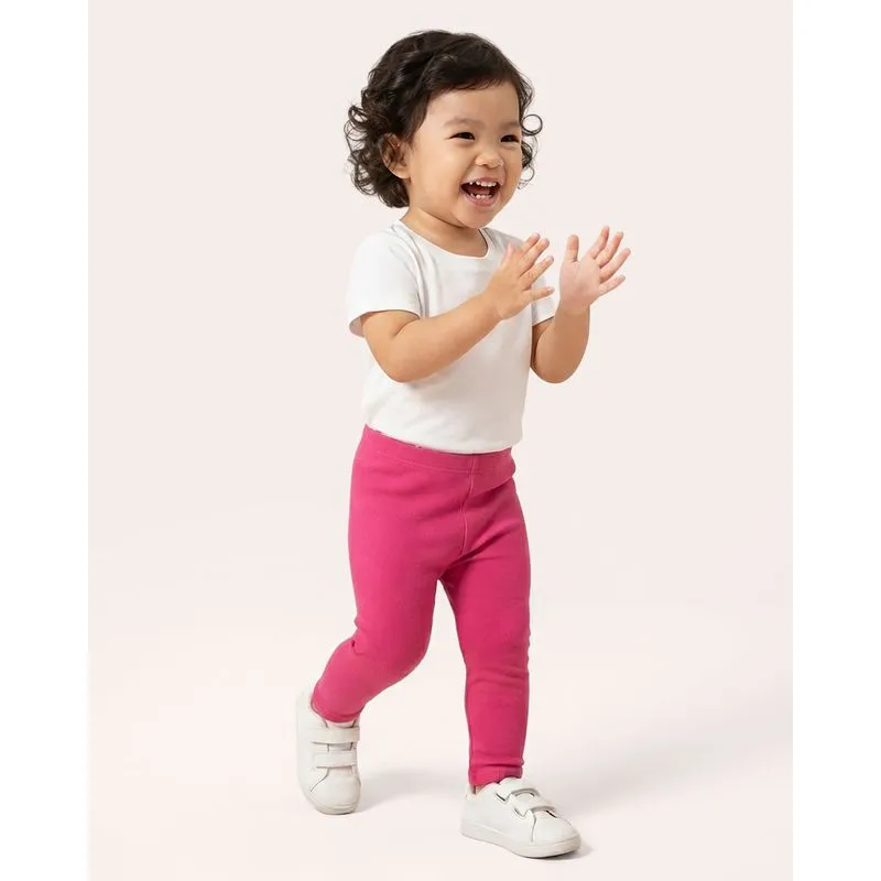Calça Legging Bebê Lisa Rosa 2