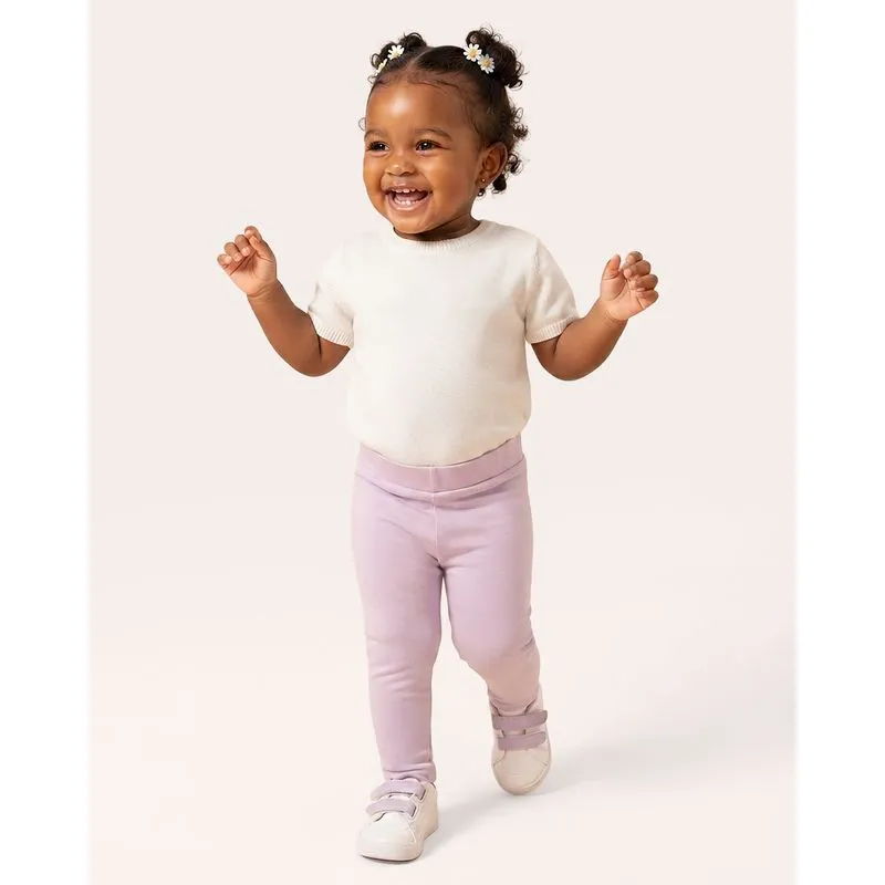 Calça Legging Bebê Lisa Lilás 3