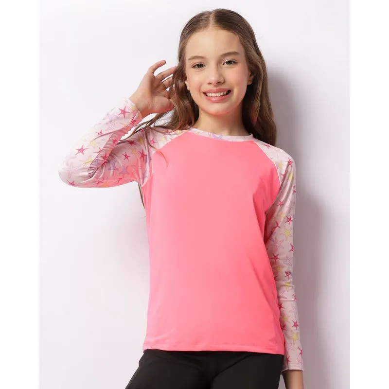 Blusa Proteção UV 50+ Juvenil Manga Longa Neon Rosa 10