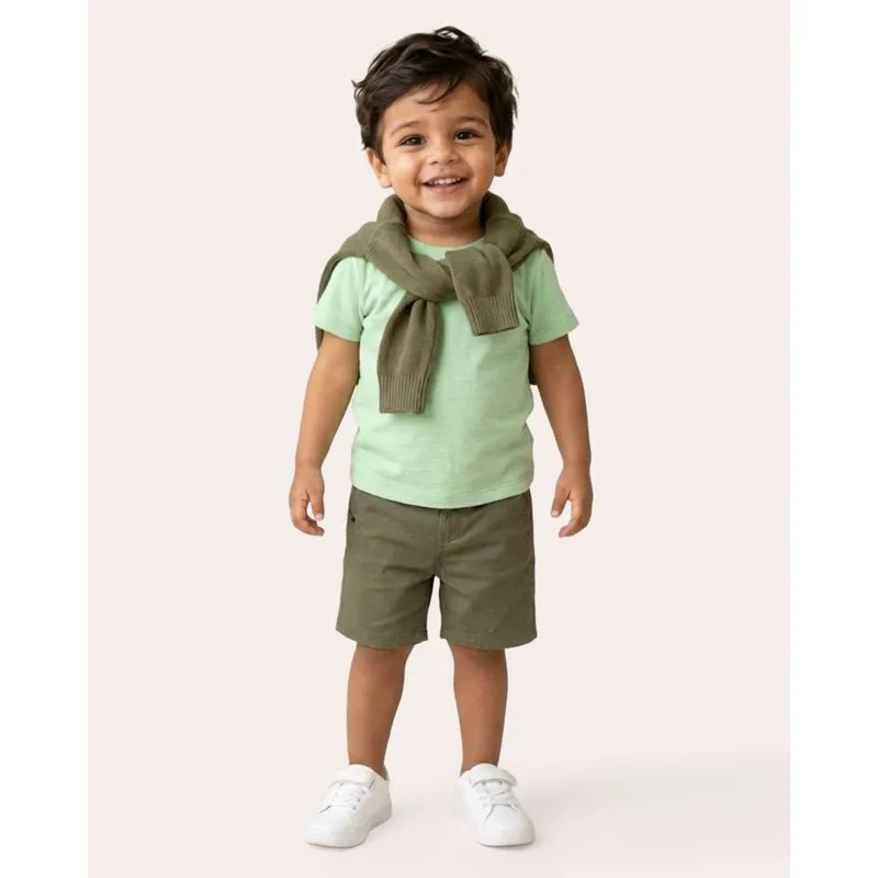 Camiseta Bebê Algodão Texturizado Verde 2