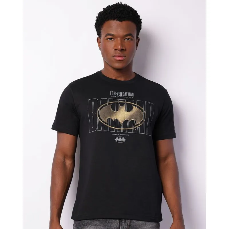 Camiseta Masculina DC Comics Batman Manga Curta Preta M