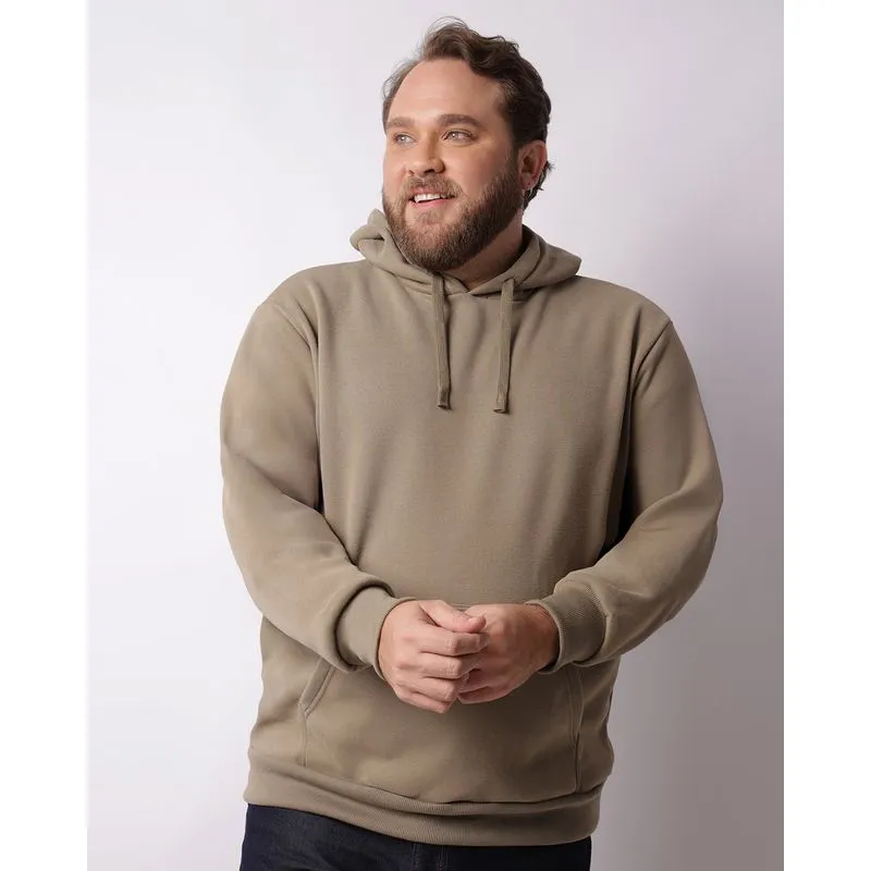 Blusão Moletom Plus Size Masculino Bolso Canguru Com Capuz Verde G2