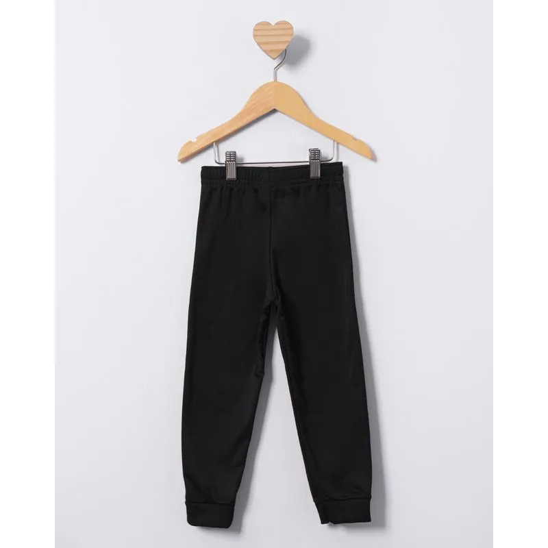 Calça Bebê Helanca Peluciada Jogger Preto 3