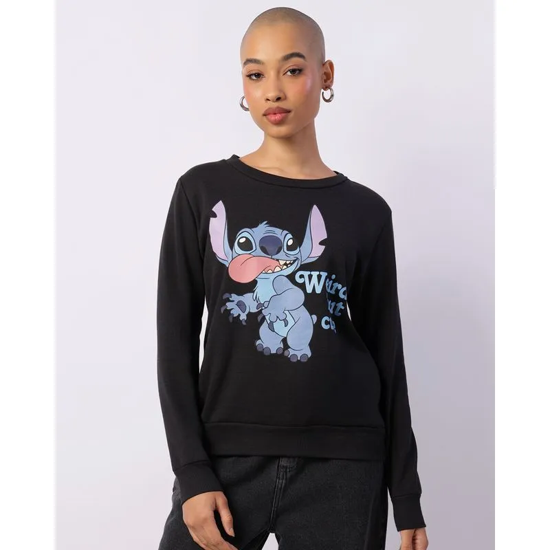 Blusão Moletom Feminino Disney Stitch Preto M