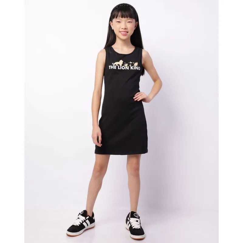 Vestido Juvenil Regata Canelado Glitter Disney O Rei Leão Preto 16