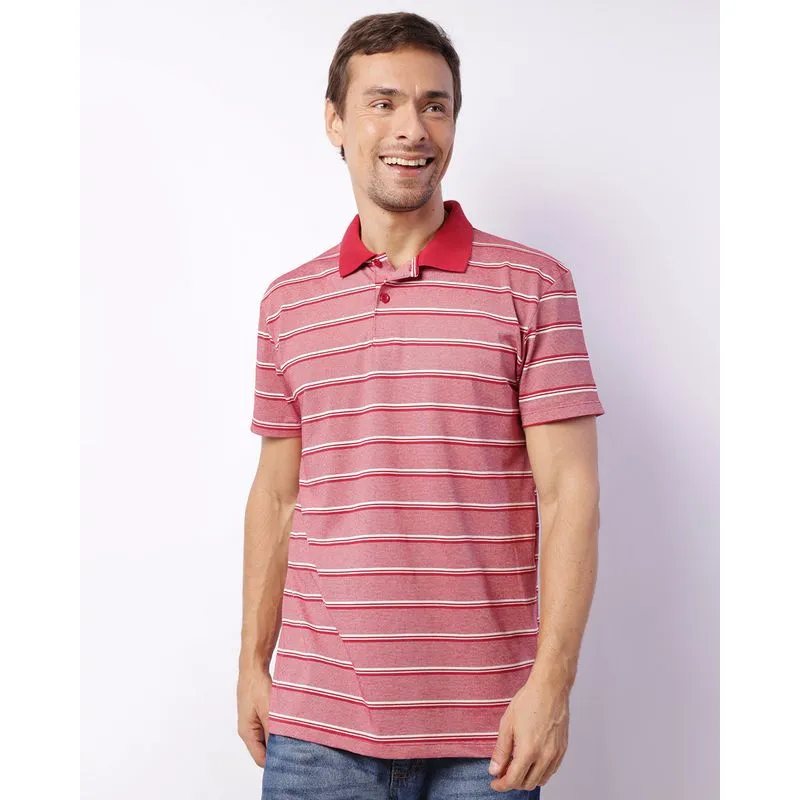 Camisa Polo Masculina Manga Curta Listrada Vermelha G