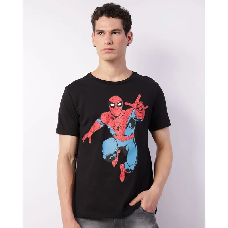 Camiseta Masculina Marvel Homem Aranha Manga Curta Preta M