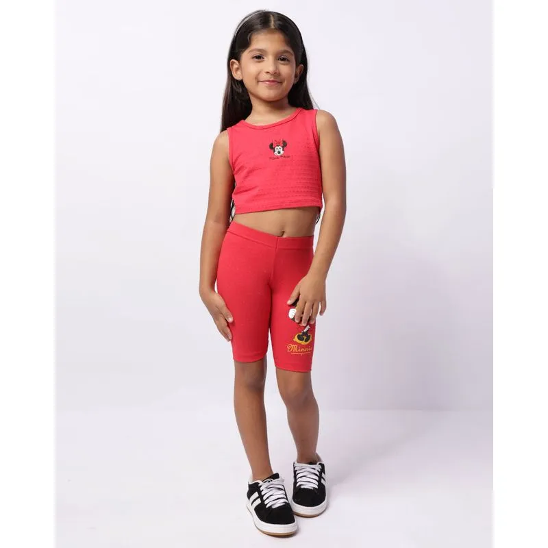 Bermuda Infantil Ciclista Disney Minnie Glitter Vermelha 8