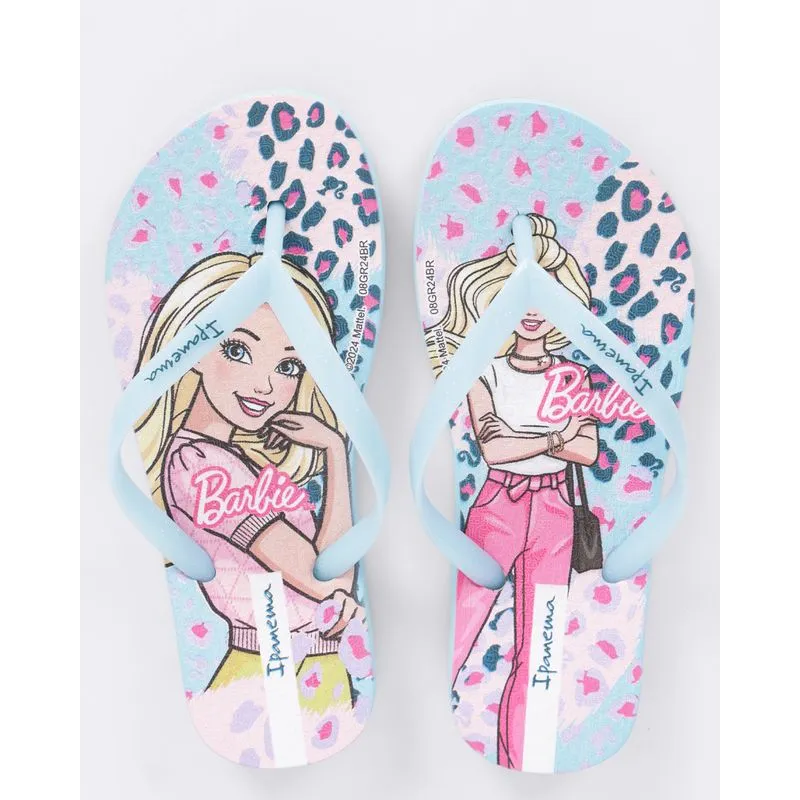 Chinelo Ipanema Infantil Estampa Barbie Azul 25/26