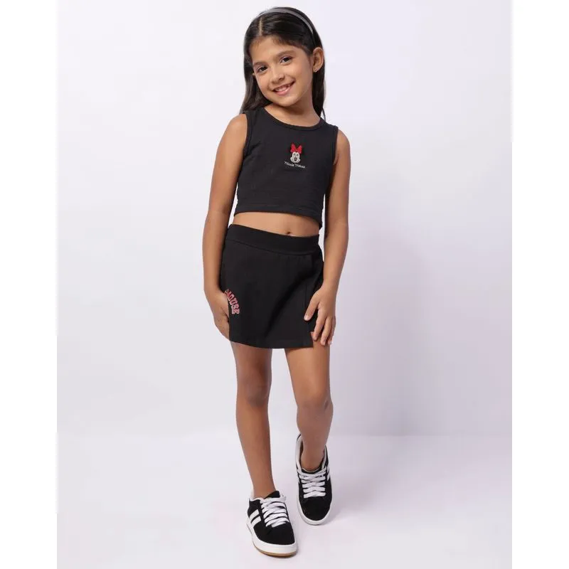 Short Saia Infantil Disney Minnie Preto 4