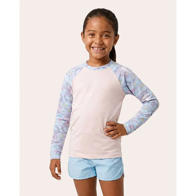 Blusa Infantil Estampa Unicórnio Manga Longa Raglan Rosa 8