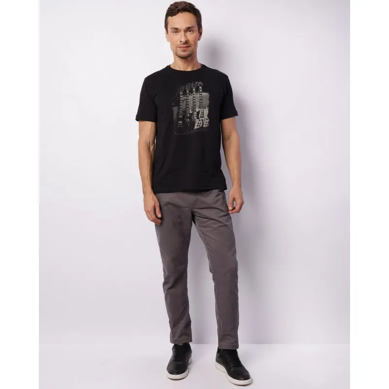 Calça Masculina Sarja Slim Chino Cinza 42