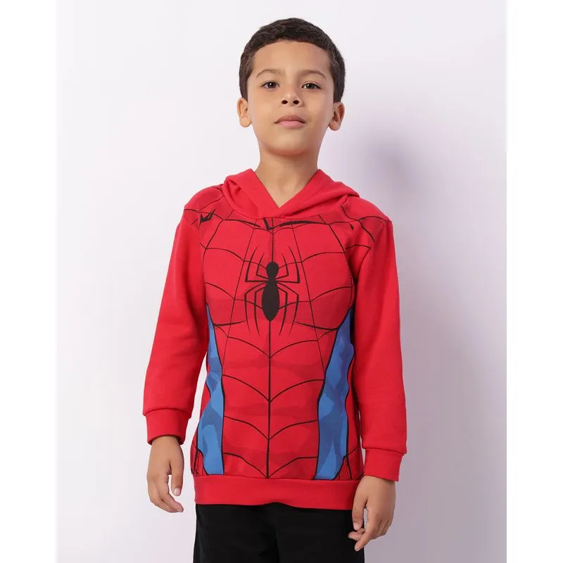 Blusão Moletom Infantil Marvel Homem Aranha Com Capuz Vermelho 8