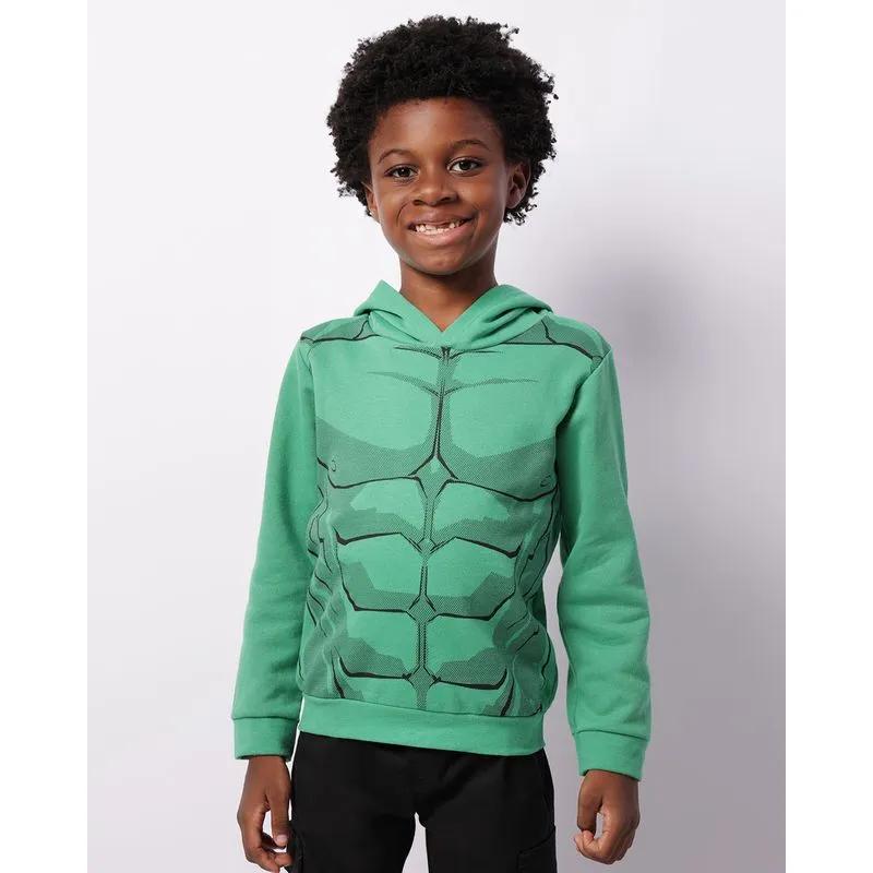 Blusão Moletom Infantil Marvel Hulk Com Capuz Verde 6