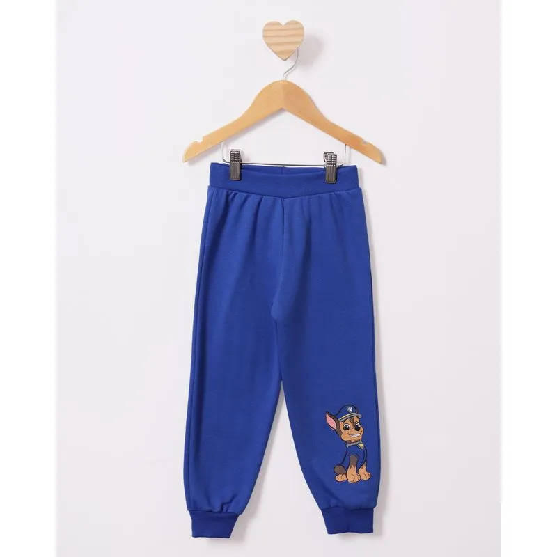 Calça Moletom Bebê Chase Patrulha Canina Peluciada Azul 1