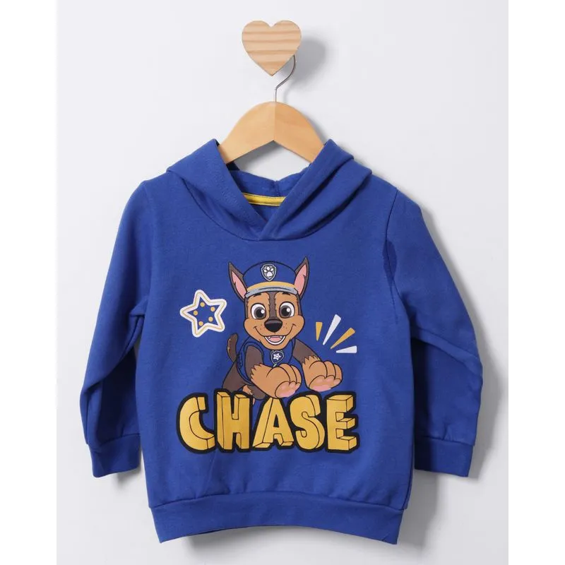 Blusão Moletom Bebê Chase Patrulha Canina Peluciado Azul 1