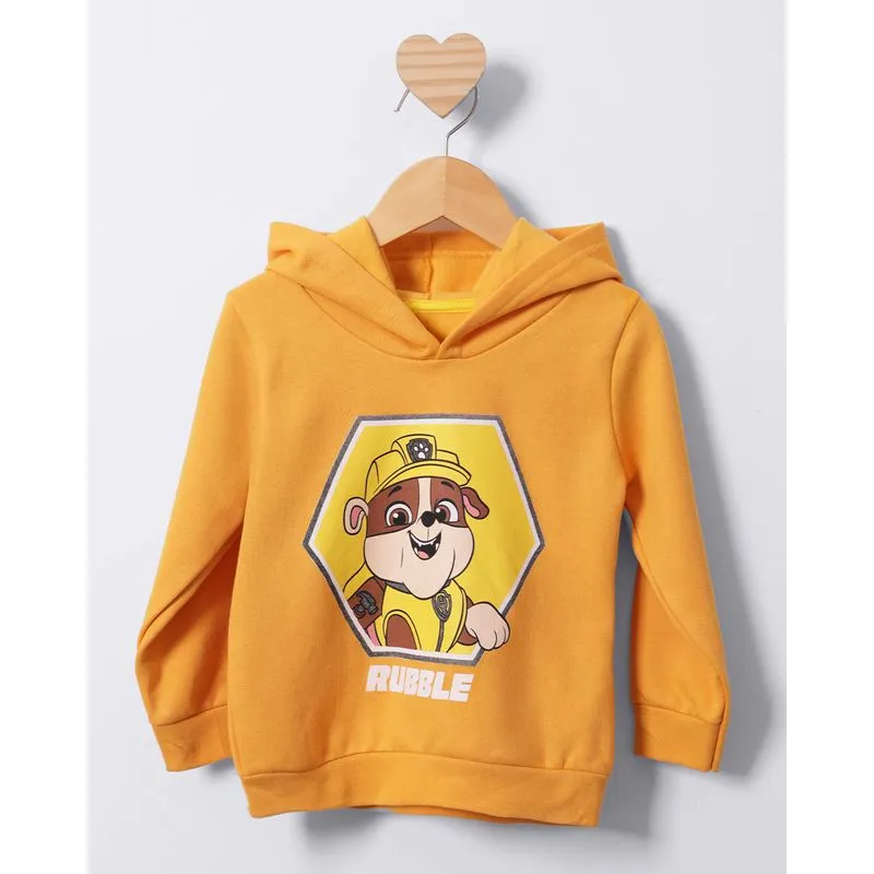 Blusão Moletom Bebê Rubble Patrulha Canina com Capuz Mostarda 1