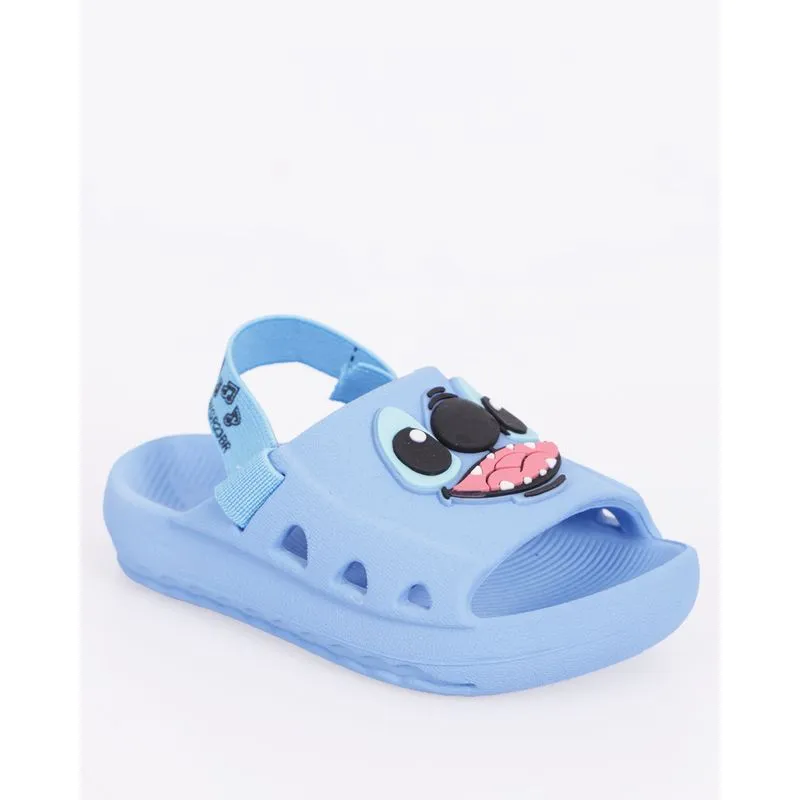 Chinelo Bebê Slide Grendene Disney Stitch Com Elástico Azul 22