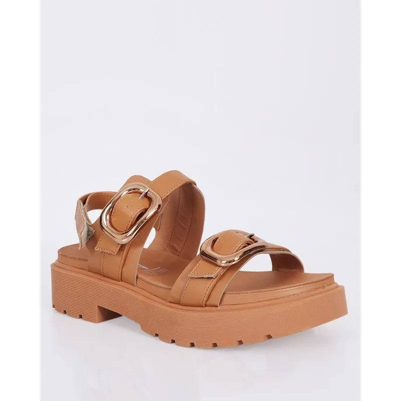 Sandália Feminina Vizzano Flatform Tratorada Marrom 38
