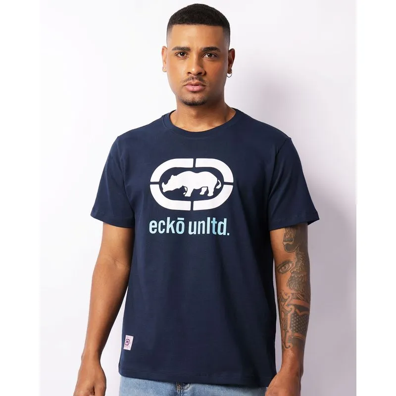 Camiseta Masculina Estampa Ecko Unlimited Manga Curta Marinho G