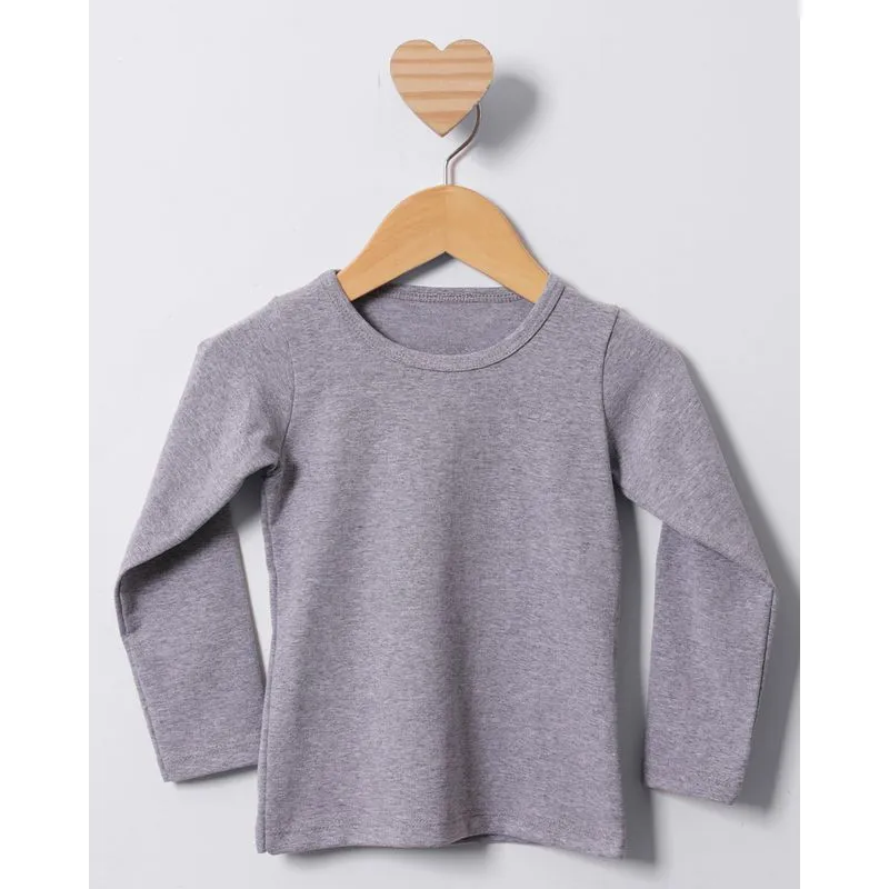 Blusa Bebê Básica Manga Longa Cinza 3