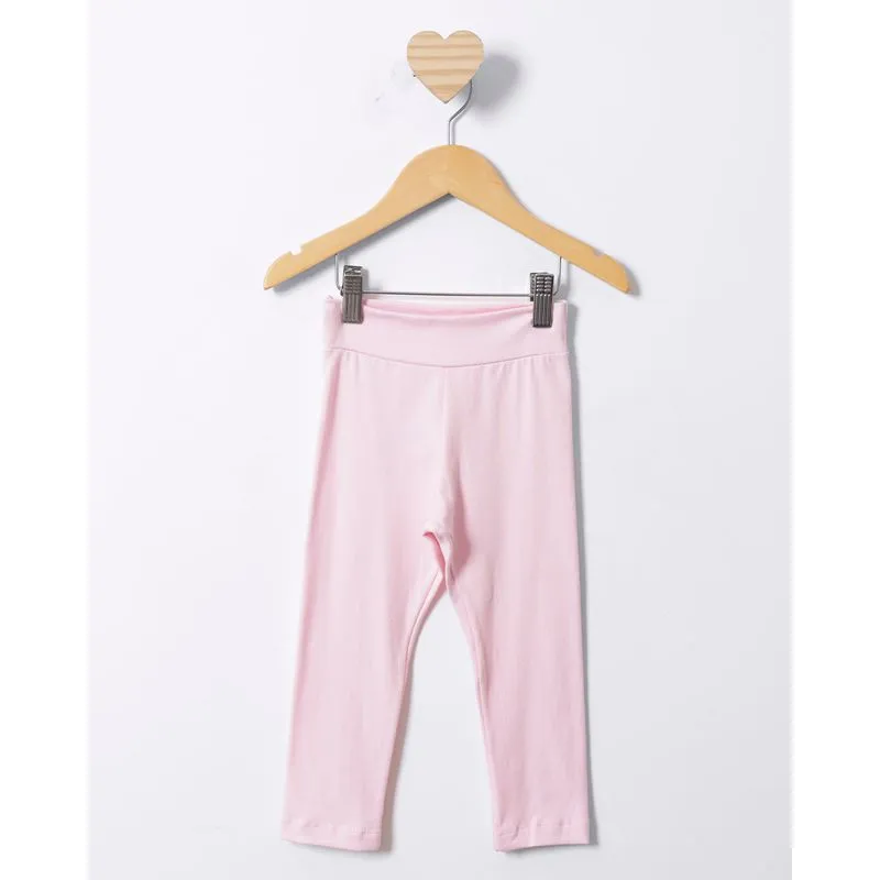 Calça Legging Bebê Lisa Rosa 1