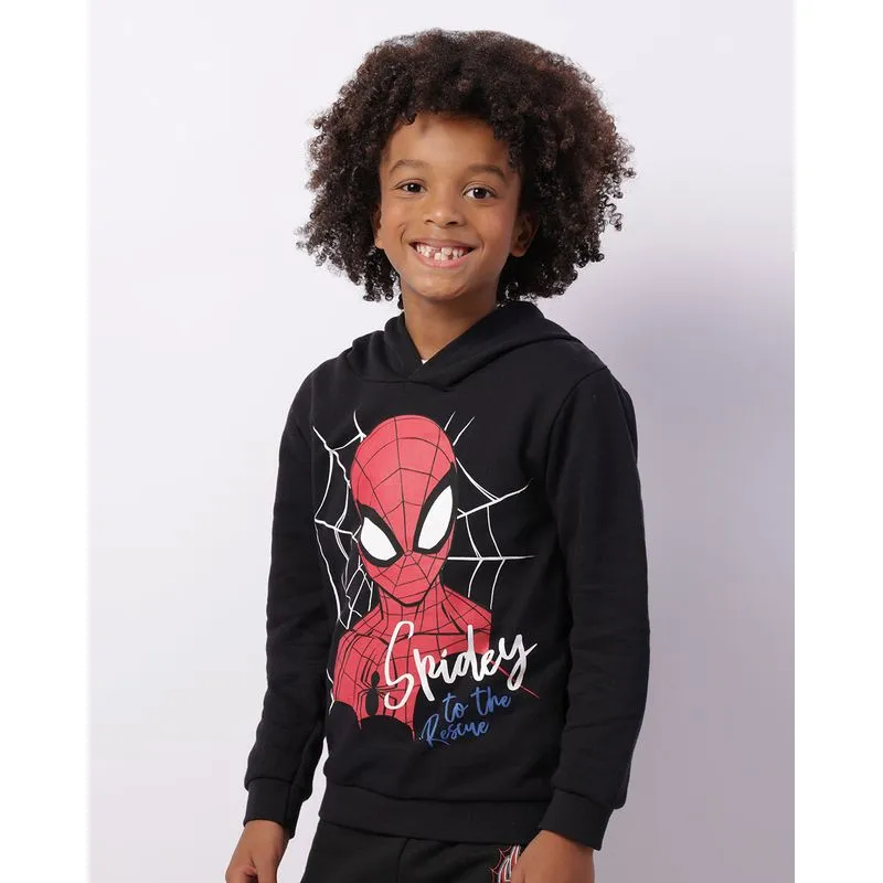 Blusão Moletom Infantil Marvel Homem Aranha Com Capuz Preto 8