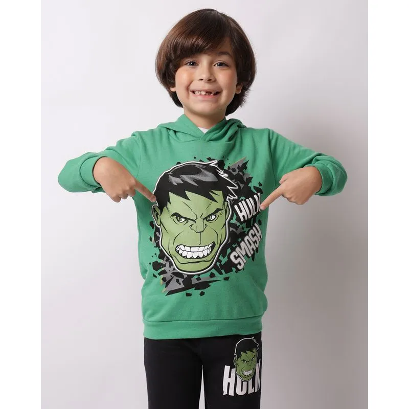 Blusão Moletom Infantil Marvel Hulk com Capuz Verde 10