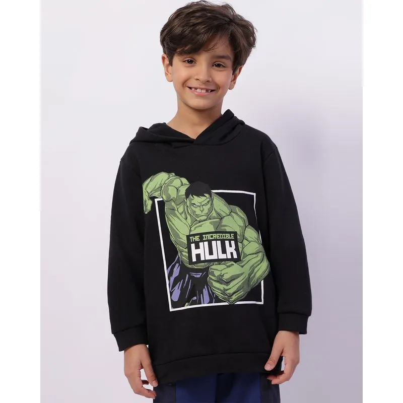 Blusão Moletom Infantil Marvel Hulk com Capuz Preto 6