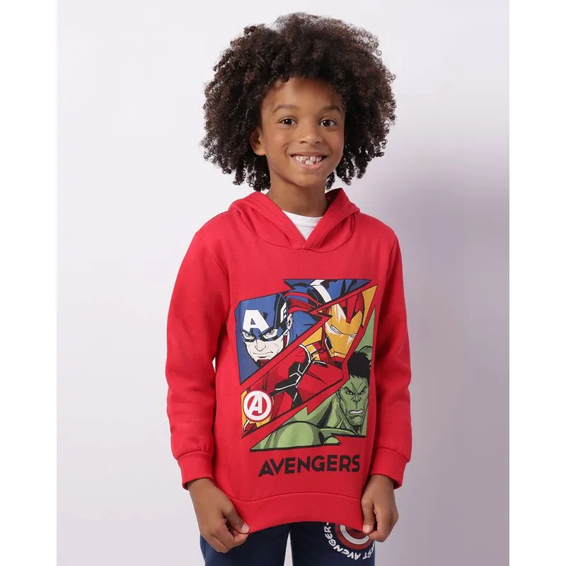 Blusão Moletom Infantil Marvel Os Vingadores Com Capuz Vermelho 10