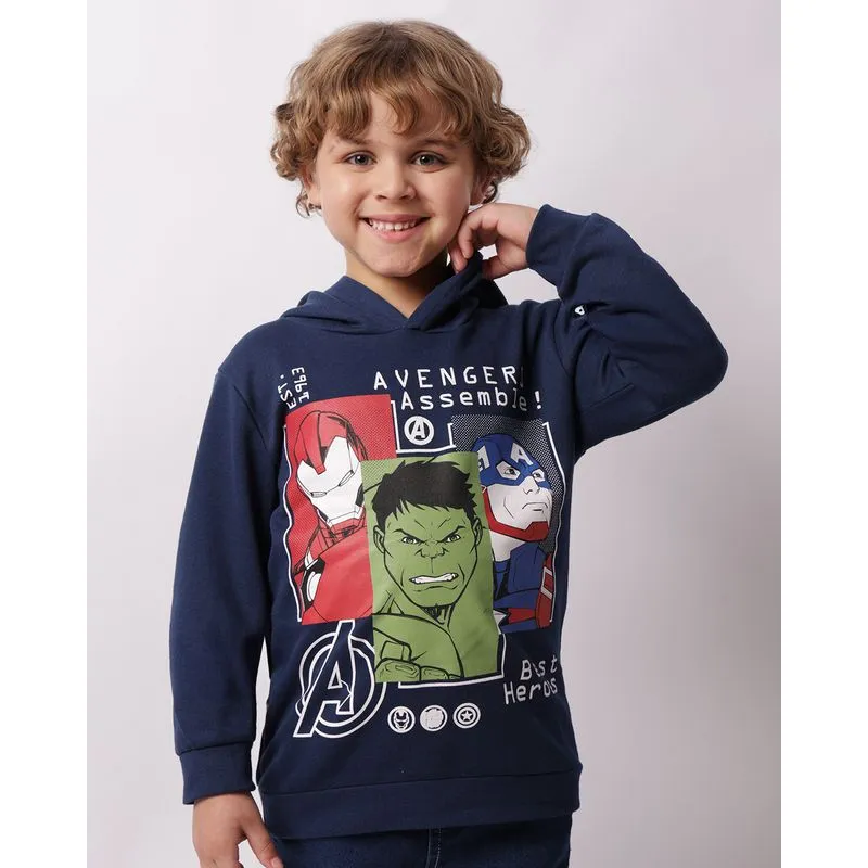 Blusão Moletom Infantil Marvel Estampa Os Vingadores Marinho 12