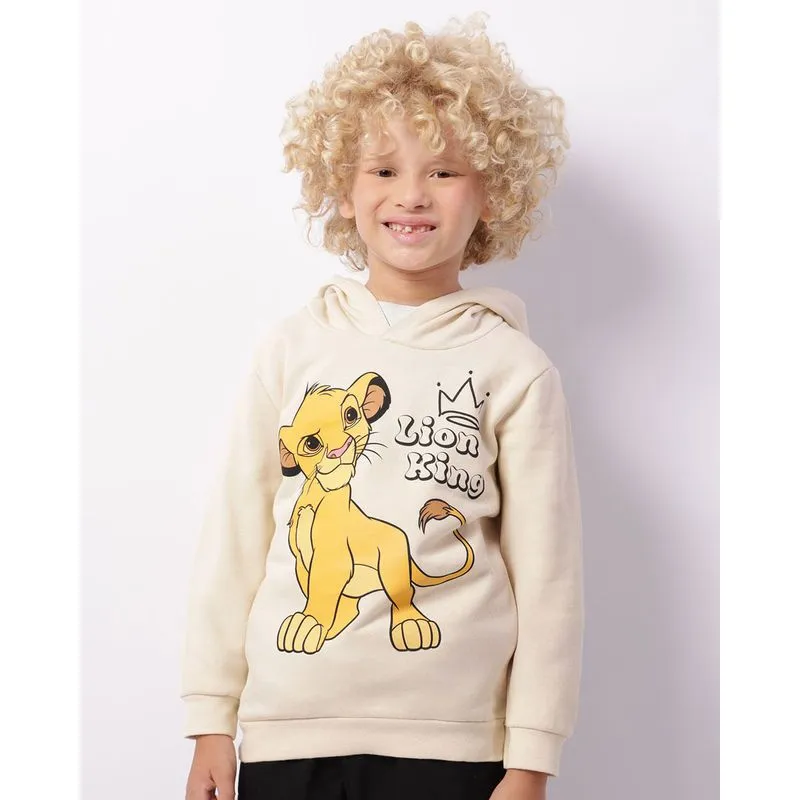 Blusão Moletom Infantil Disney O Rei Leão Bege 12