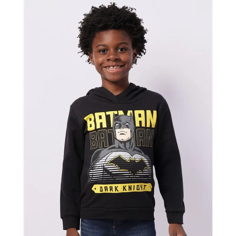 Blusão Moletom Infantil DC Comics Batman com Capuz Preto 10