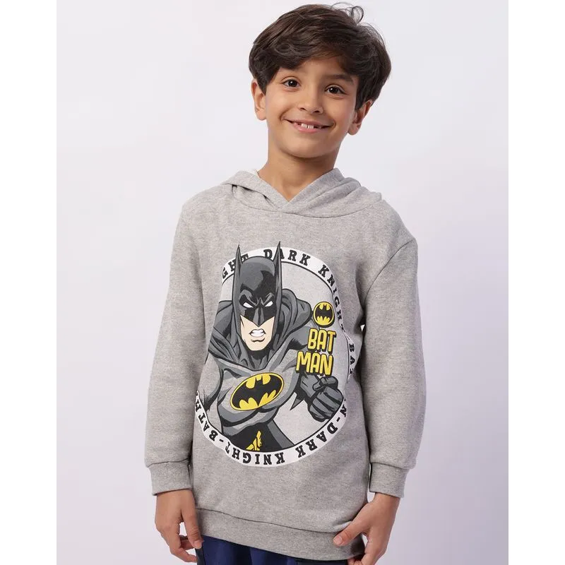 Blusão Moletom Infantil DC Comics Batman com Capuz Cinza 12